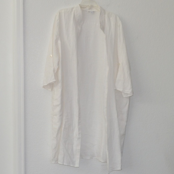 J. Jill Tops J Jill Pure Jill Linen Topper White Plus Size Tab